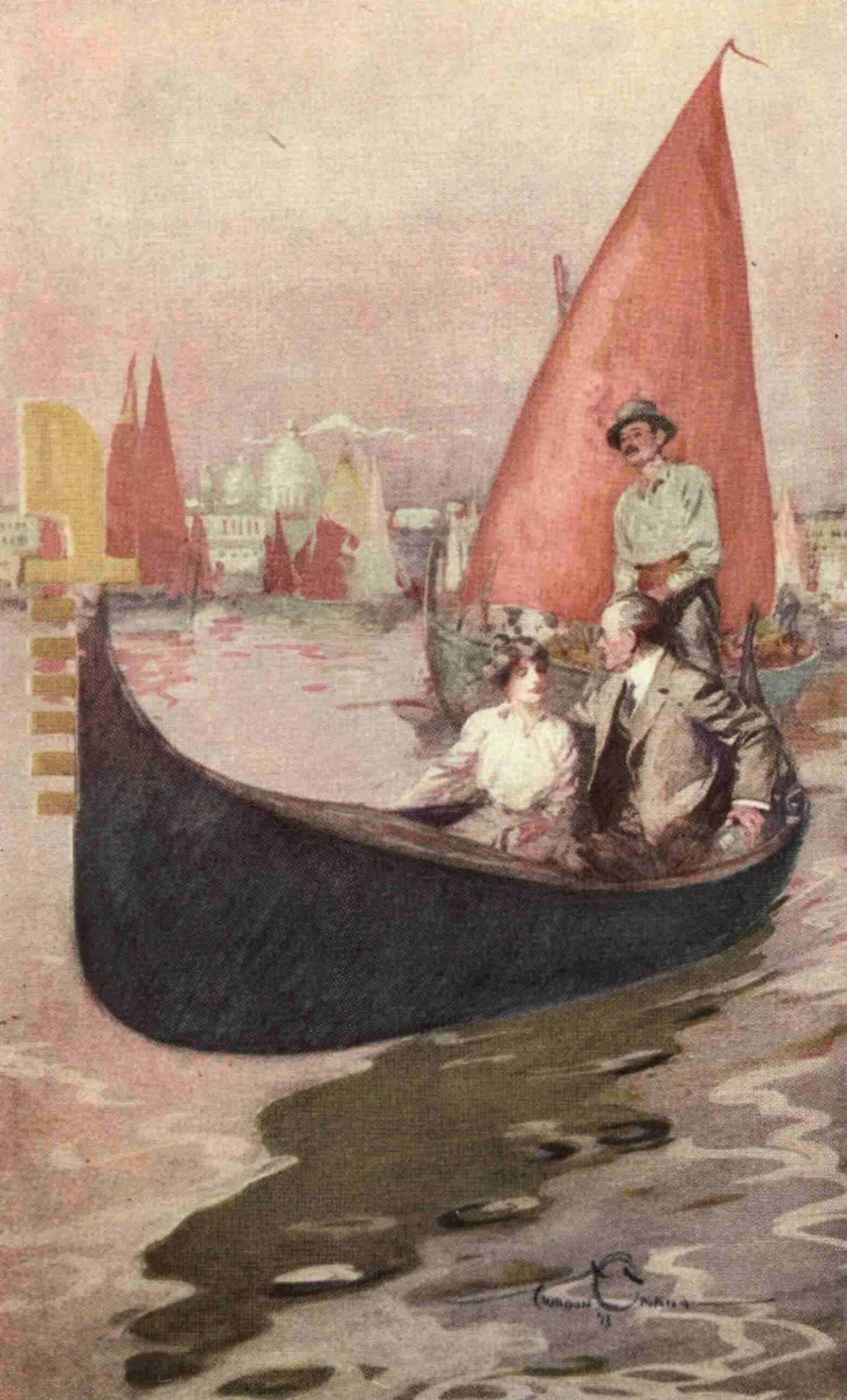 "It was one thin web of rose and gold over lakes of burnished light...."