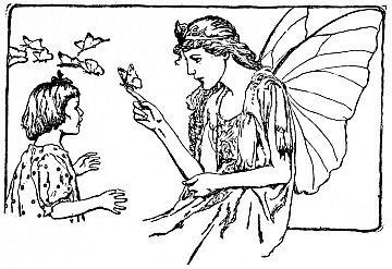 Fairy talking to little girl